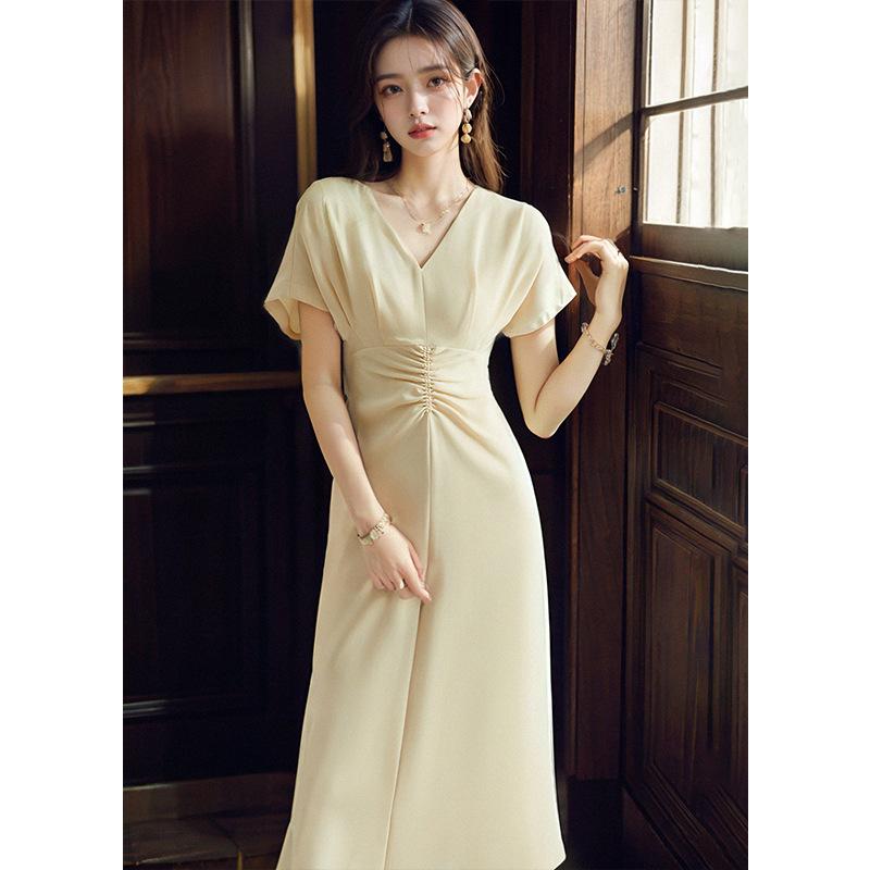 Dresses | Womens Crepe Satin Gathered Midi Dress